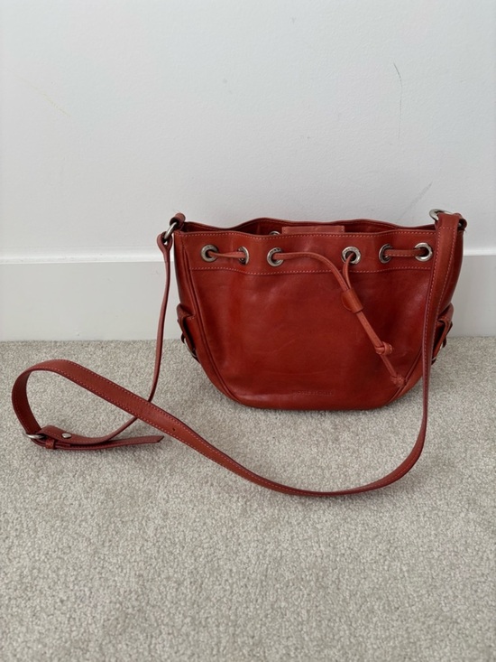 Handbags - Nicole St Gilles Paris Leather Bucket Bag Rust Orange vintage crossbody